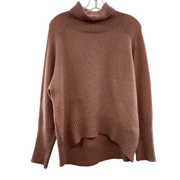 Double Zero Turtleneck Sweater Women's Size Small Pink Knit Hi Low Long Sleeve - Picture 1 of 9